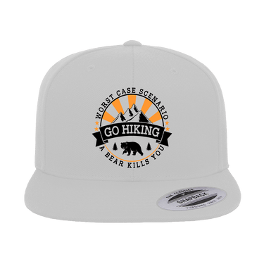 Hiking Worst Case Scenario Embroidered Flat Bill Cap